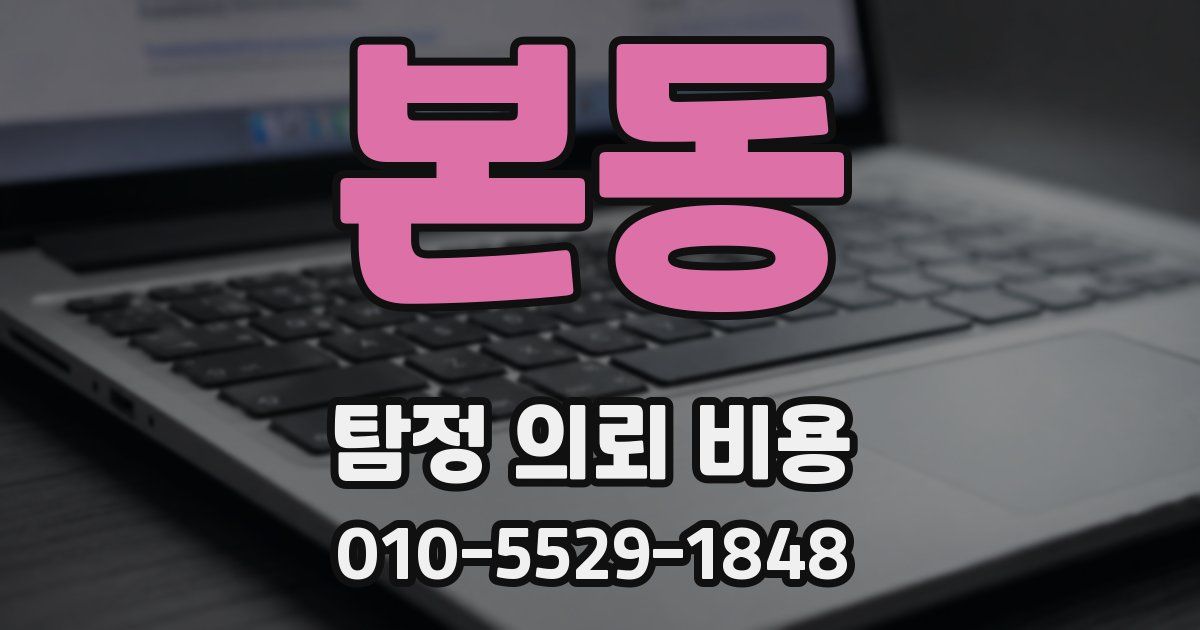 본동 탐정 의뢰 비용