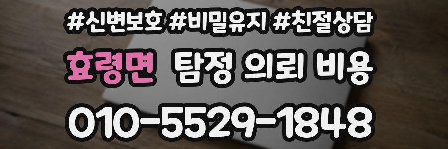 효령면 탐정 의뢰 비용