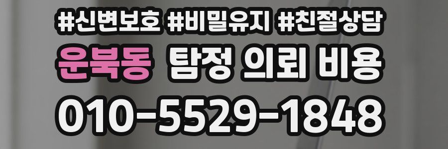 운북동 탐정 의뢰 비용
