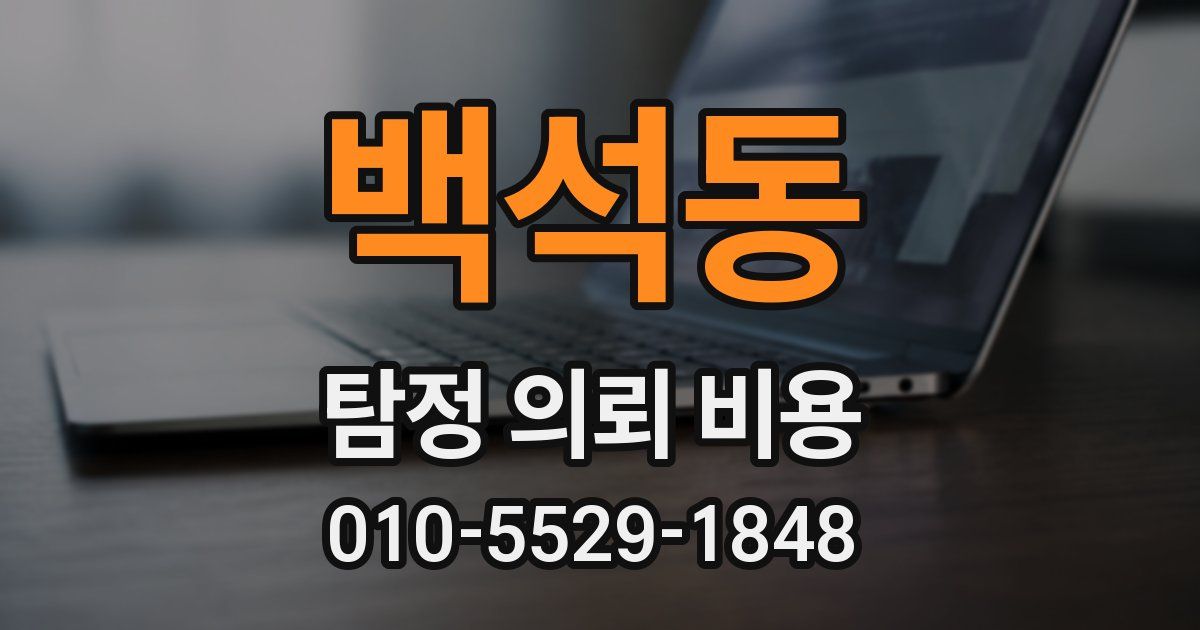 백석동 탐정 의뢰 비용