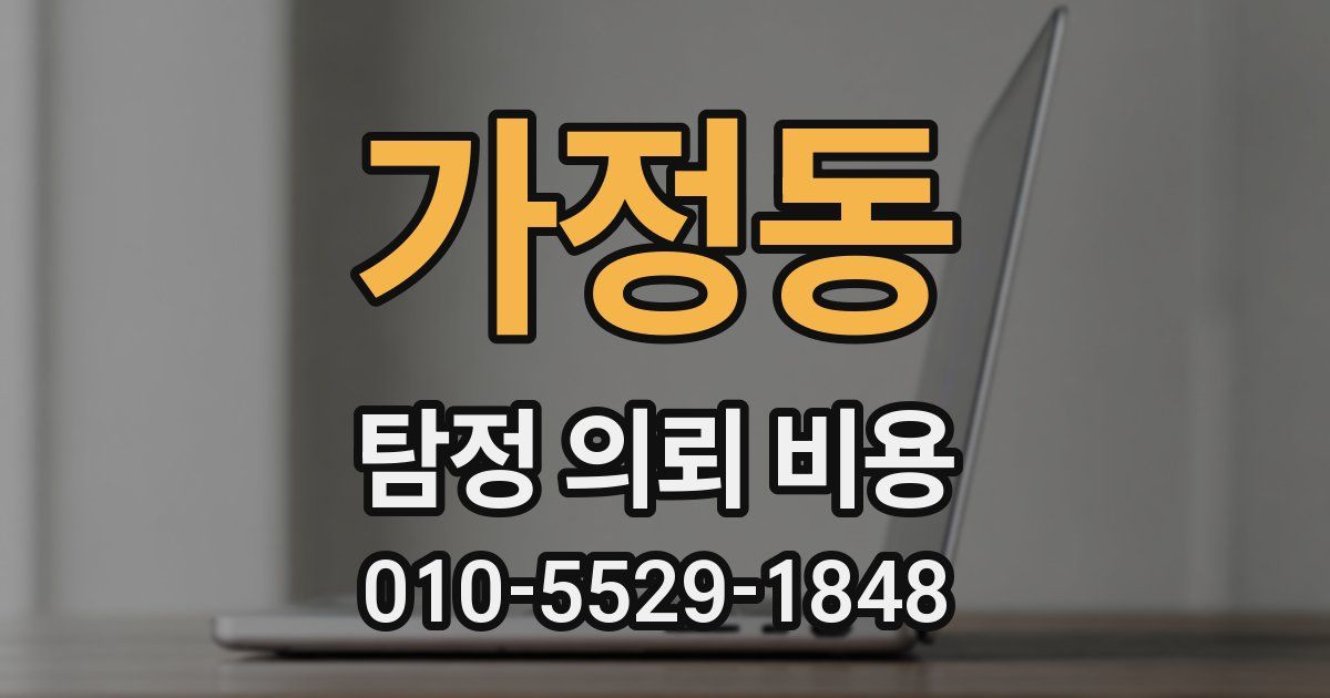 가정동 탐정 의뢰 비용