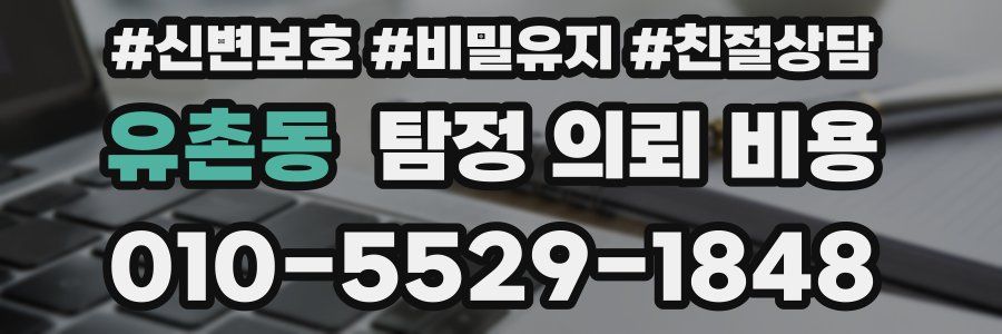 유촌동 탐정 의뢰 비용