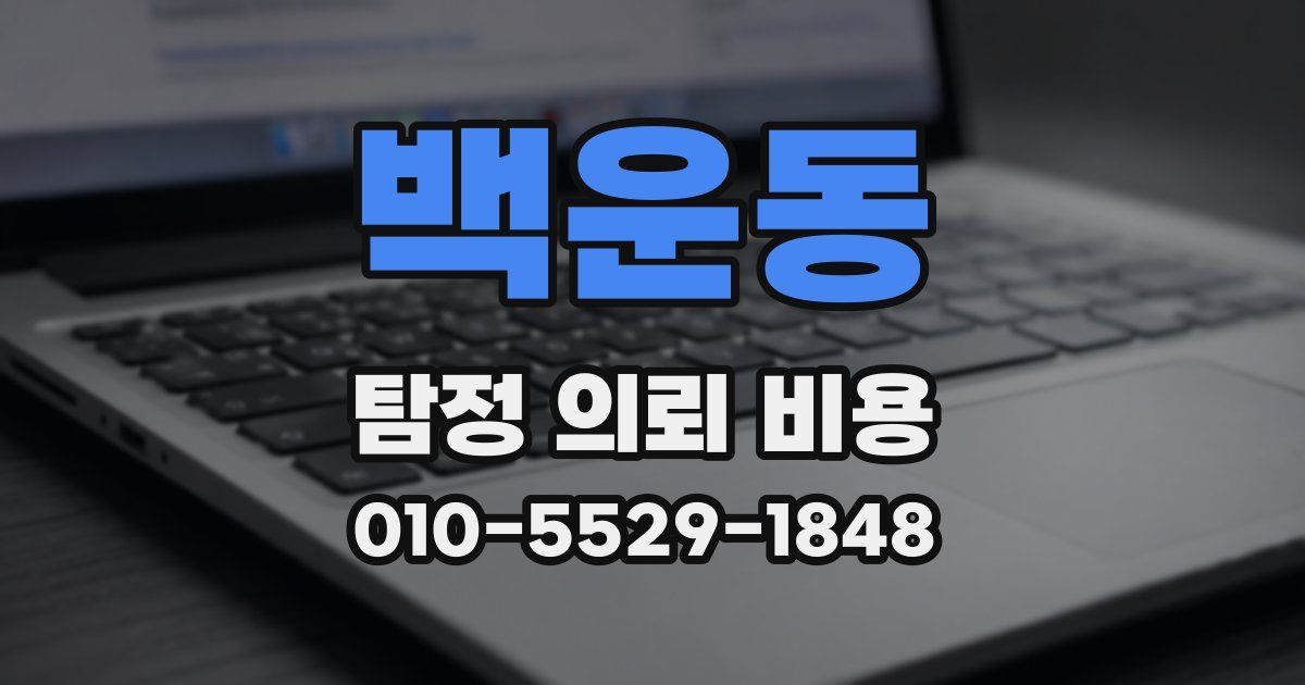 백운동 탐정 의뢰 비용