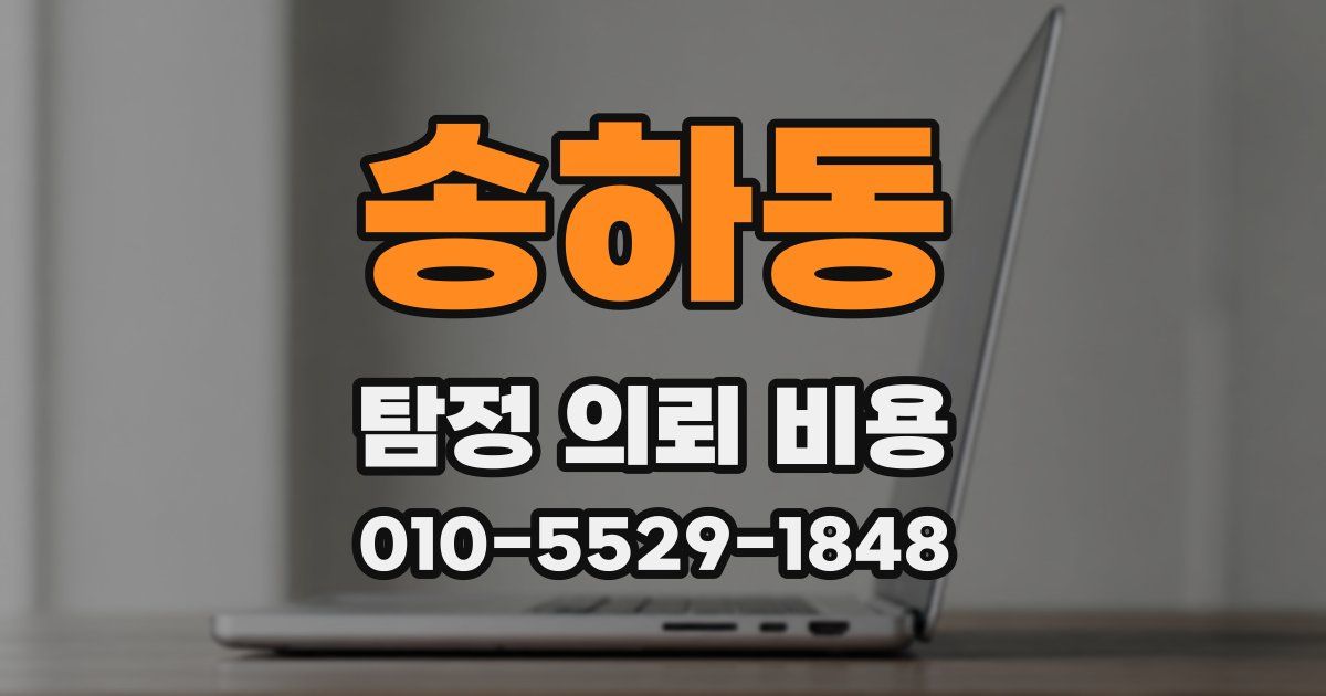 송하동 탐정 의뢰 비용