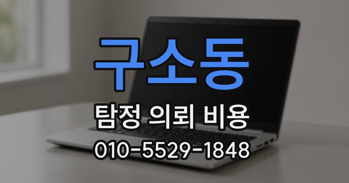 구소동 탐정 의뢰 비용