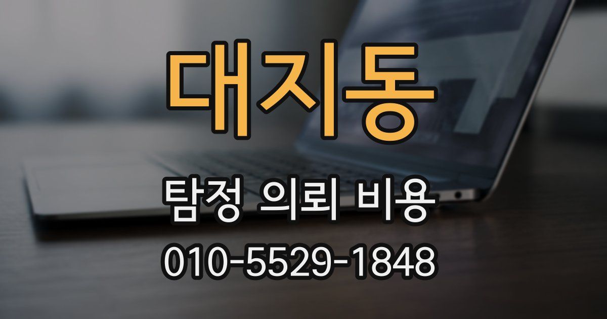 대지동 탐정 의뢰 비용