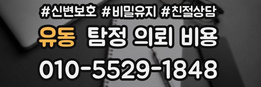유동 탐정 의뢰 비용