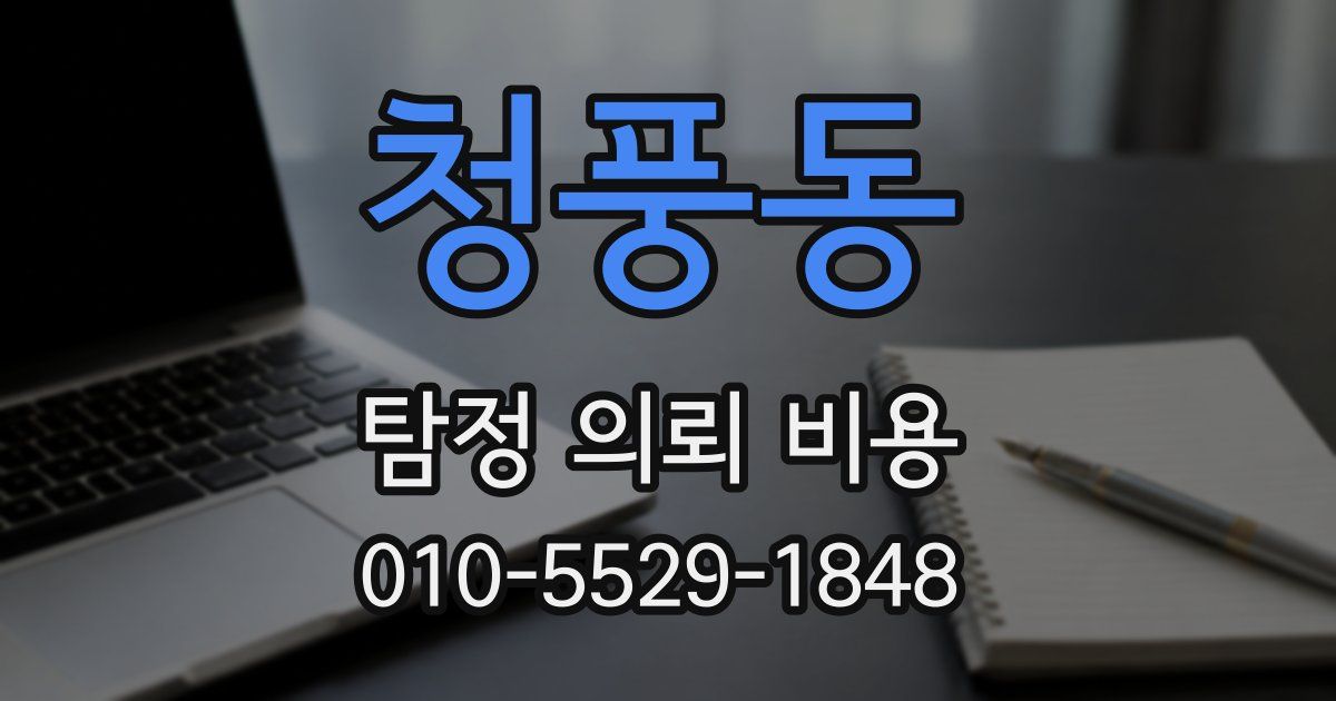청풍동 탐정 의뢰 비용