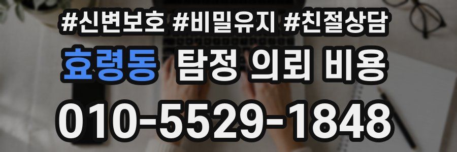 효령동 탐정 의뢰 비용