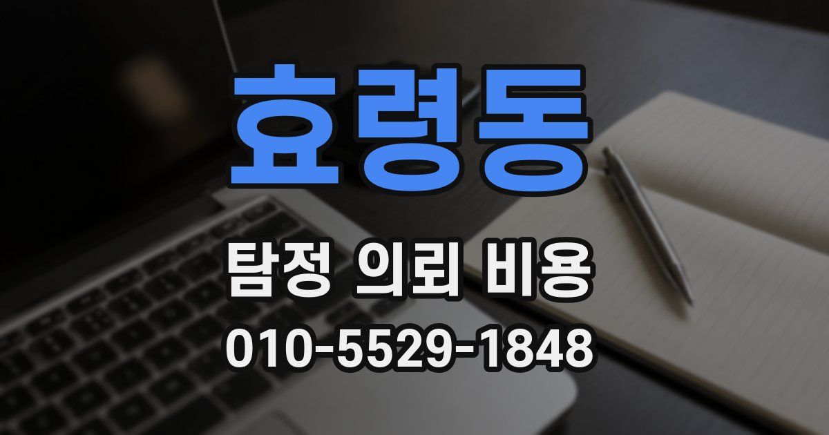효령동 탐정 의뢰 비용