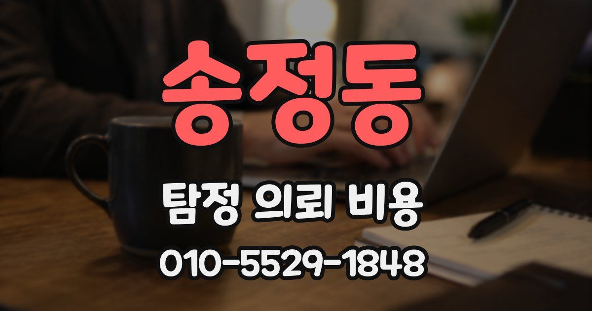 송정동 탐정 의뢰 비용