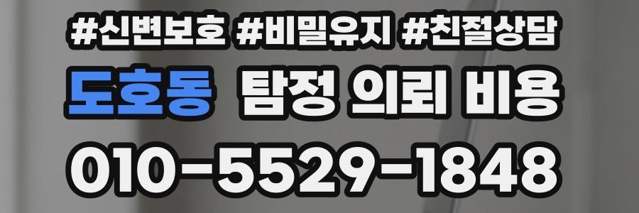 도호동 탐정 의뢰 비용