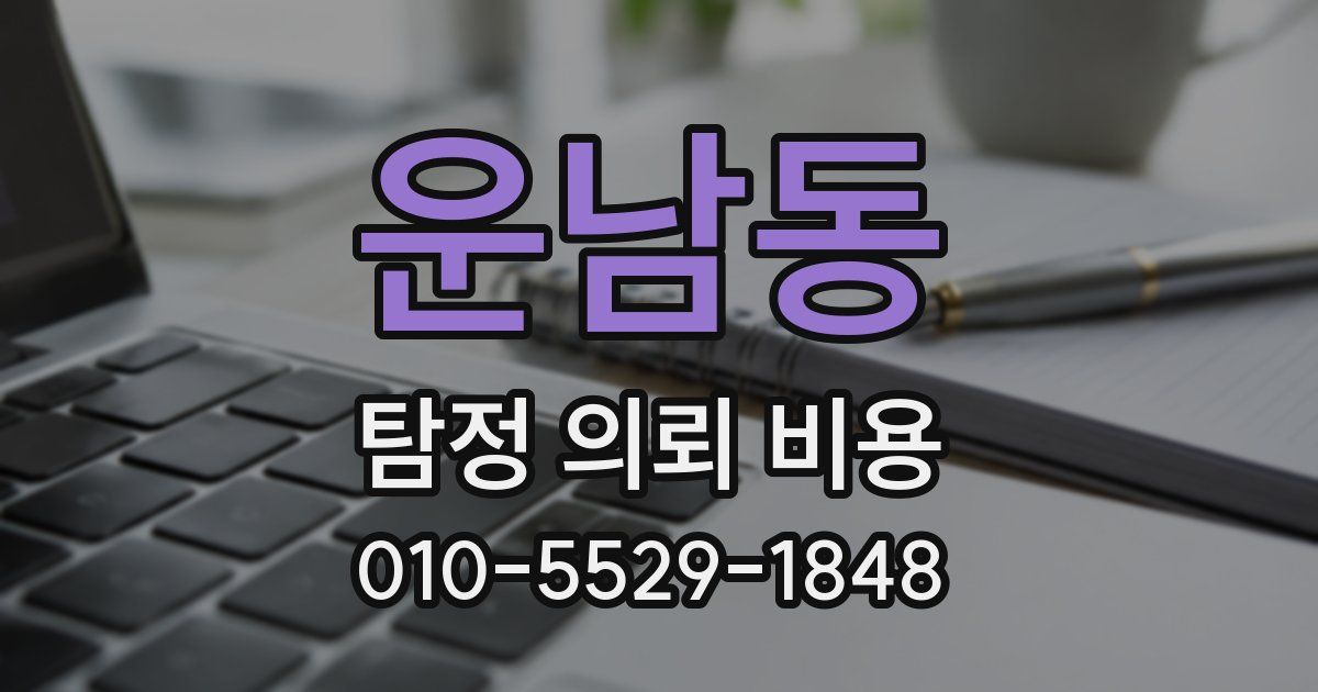 운남동 탐정 의뢰 비용
