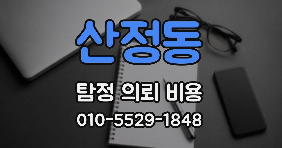 산정동 탐정 의뢰 비용