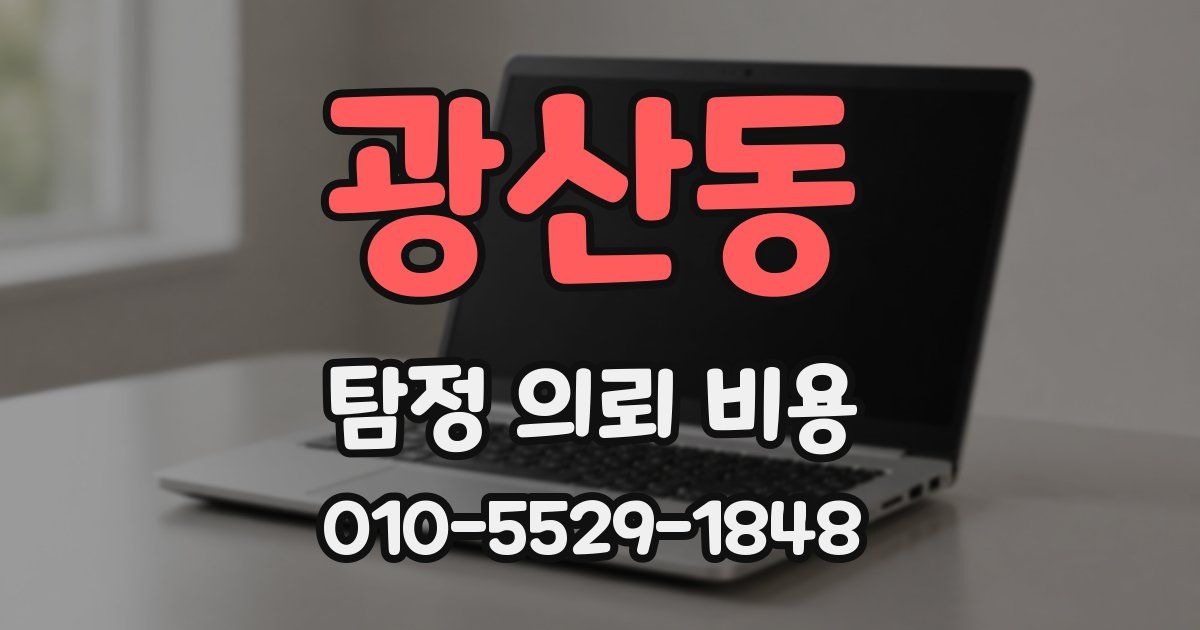 광산동 탐정 의뢰 비용