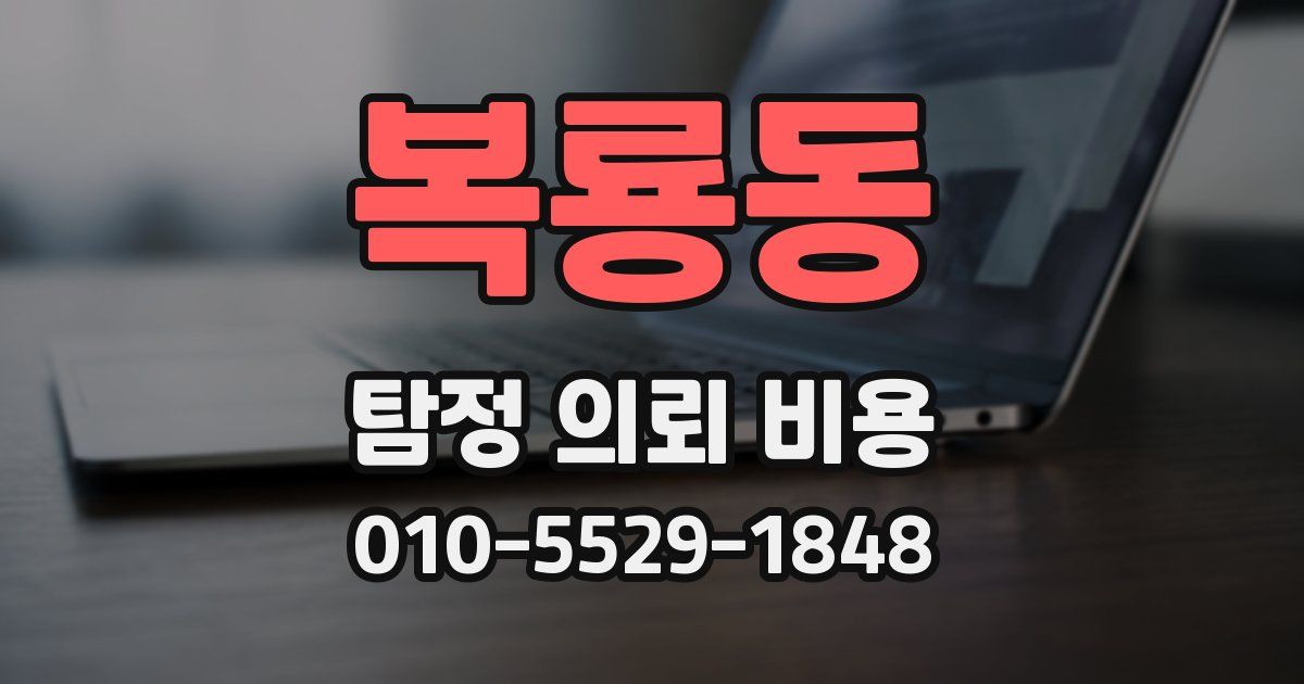 복룡동 탐정 의뢰 비용