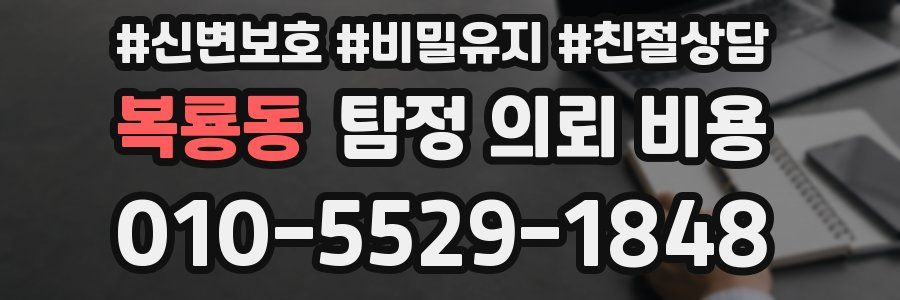 복룡동 탐정 의뢰 비용