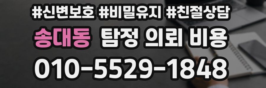 송대동 탐정 의뢰 비용