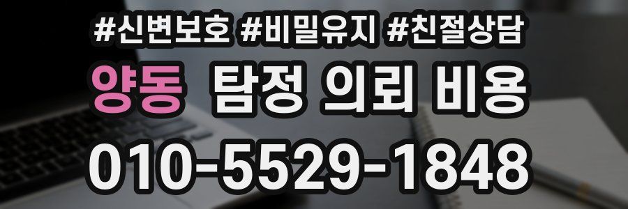 양동 탐정 의뢰 비용