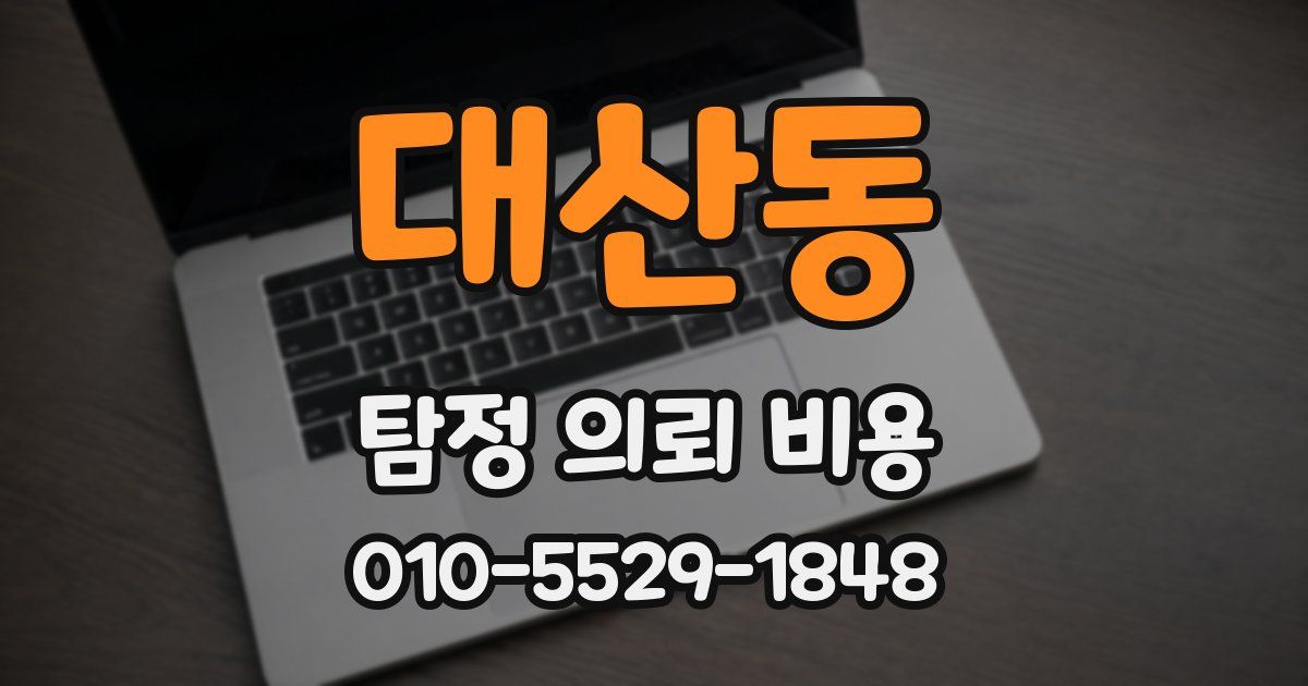 대산동 탐정 의뢰 비용
