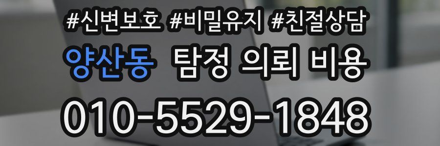양산동 탐정 의뢰 비용