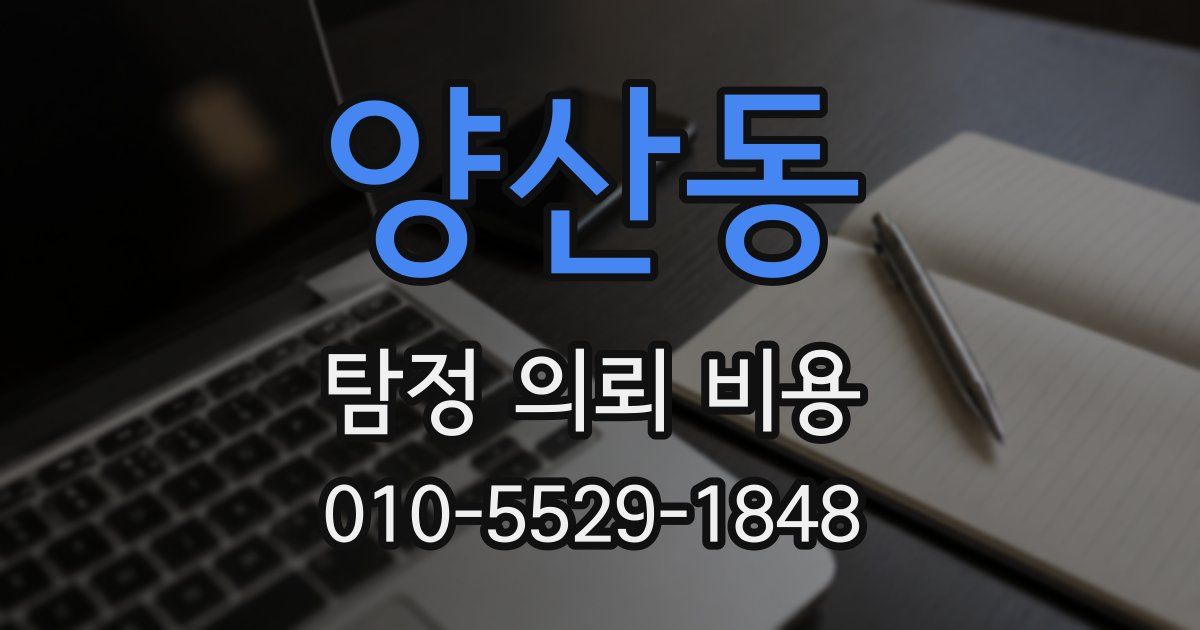 양산동 탐정 의뢰 비용