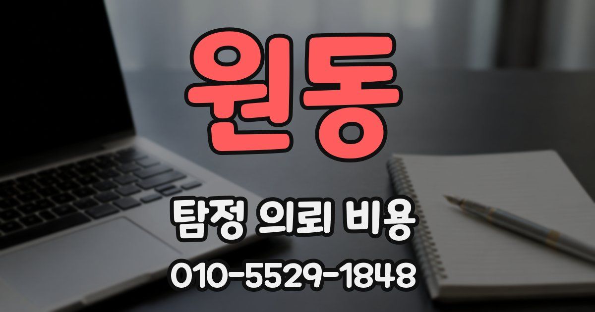 원동 탐정 의뢰 비용