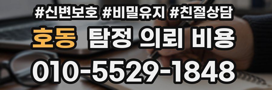 호동 탐정 의뢰 비용