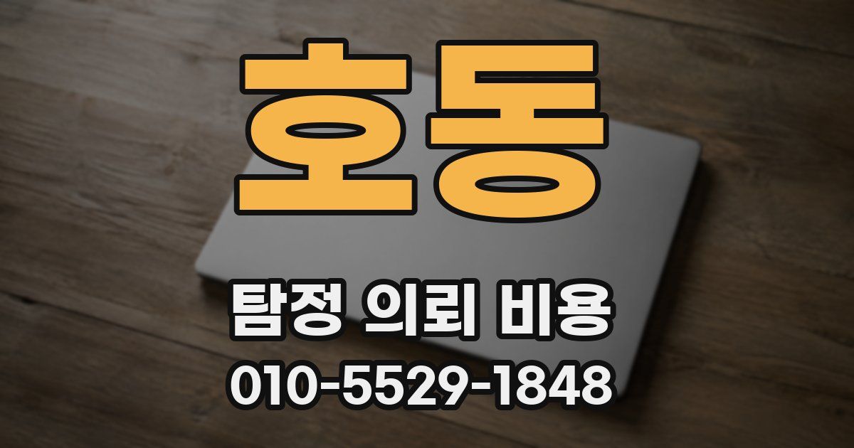 호동 탐정 의뢰 비용
