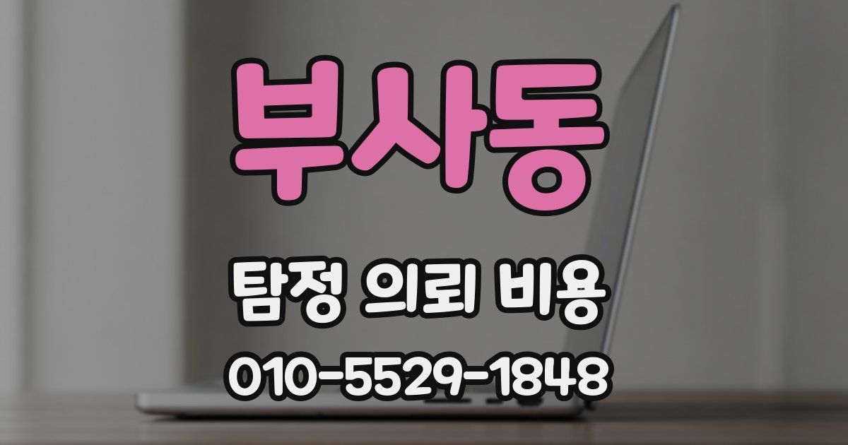 부사동 탐정 의뢰 비용