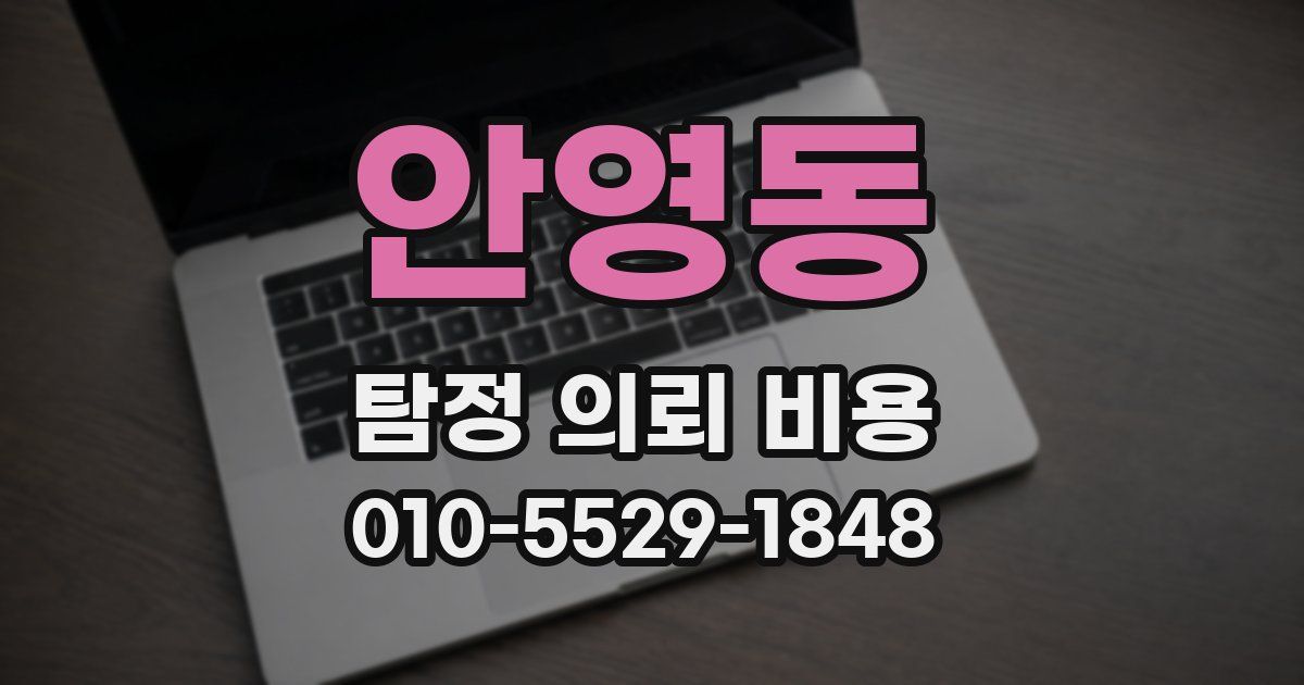 안영동 탐정 의뢰 비용
