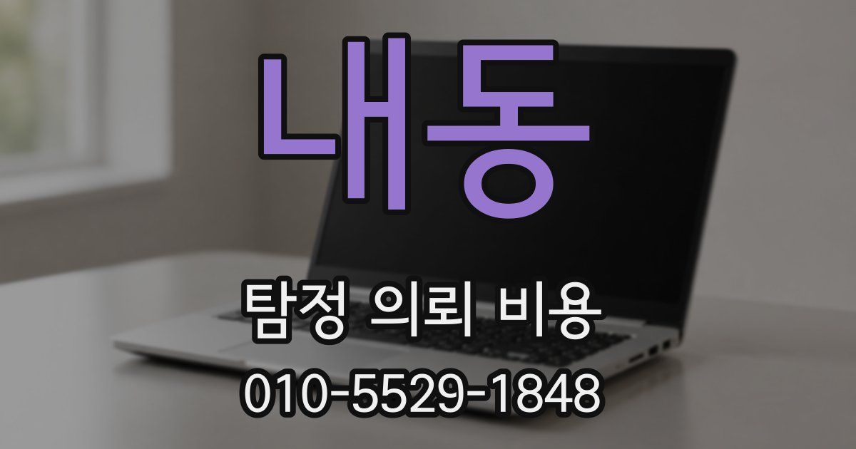 내동 탐정 의뢰 비용