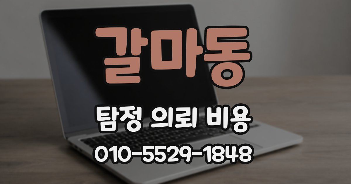 갈마동 탐정 의뢰 비용