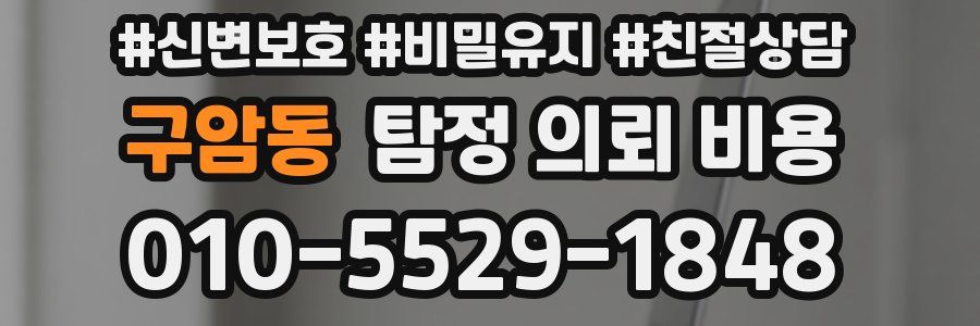 구암동 탐정 의뢰 비용