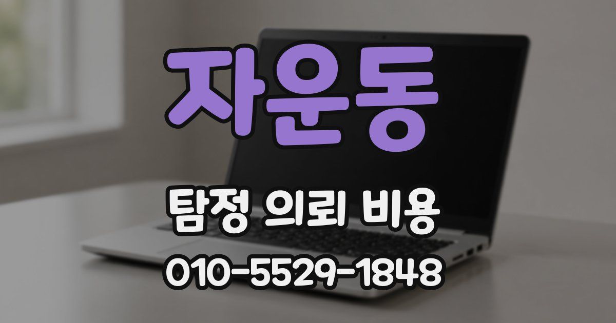 자운동 탐정 의뢰 비용