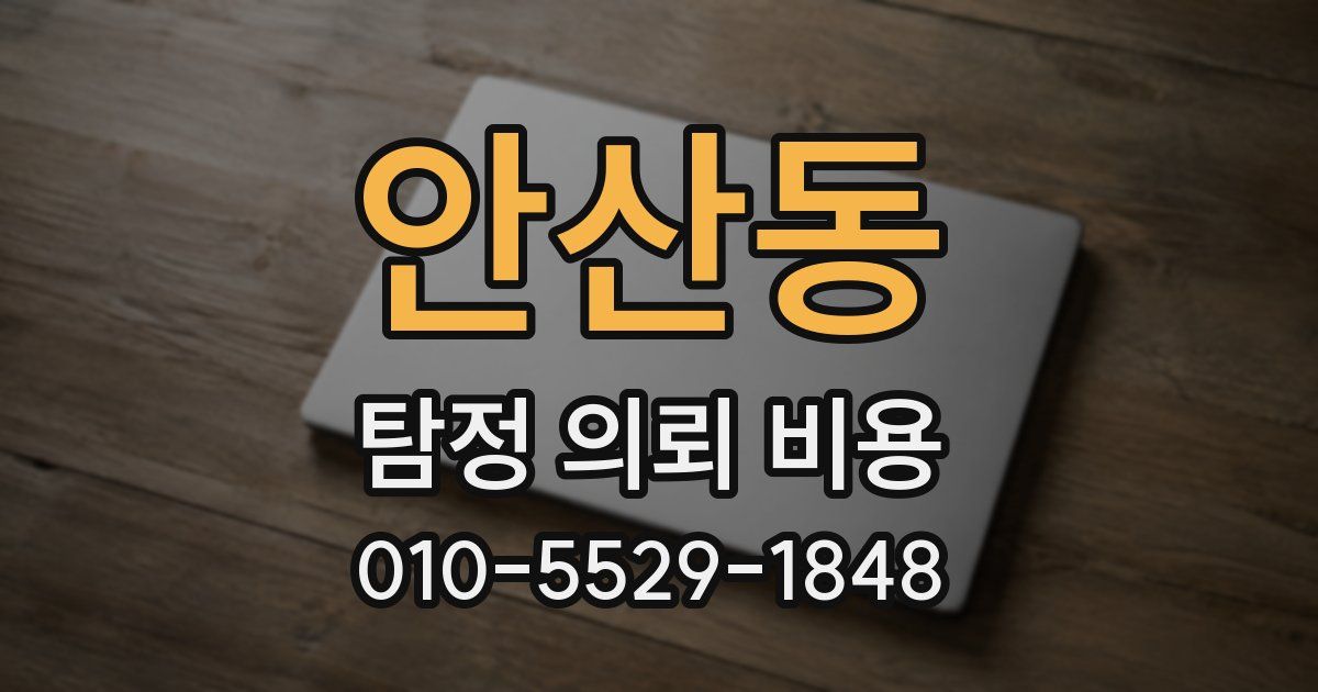 안산동 탐정 의뢰 비용
