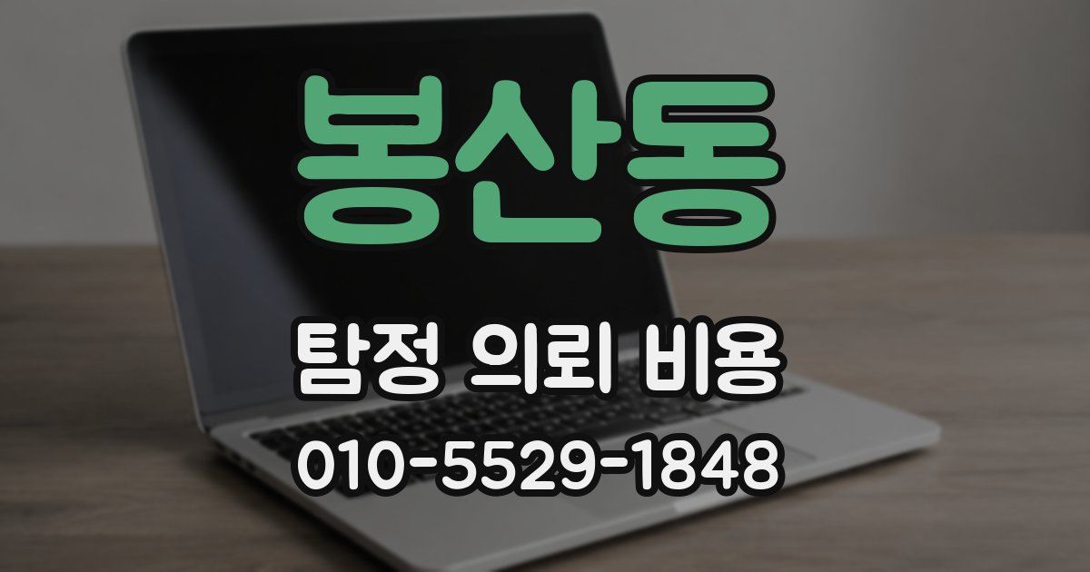 봉산동 탐정 의뢰 비용