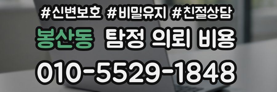 봉산동 탐정 의뢰 비용