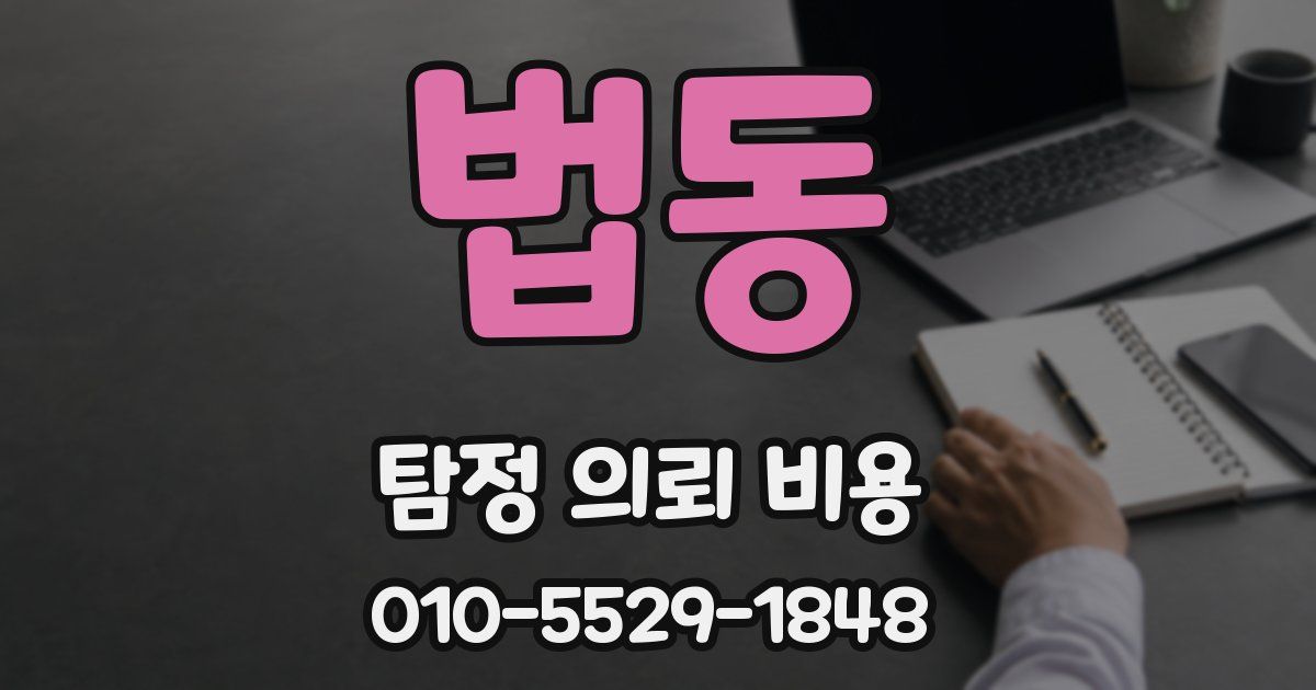 법동 탐정 의뢰 비용