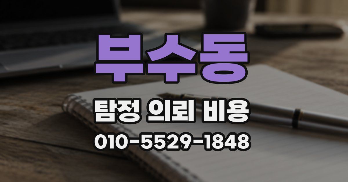 부수동 탐정 의뢰 비용