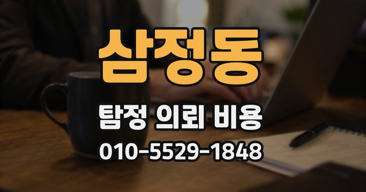 삼정동 탐정 의뢰 비용