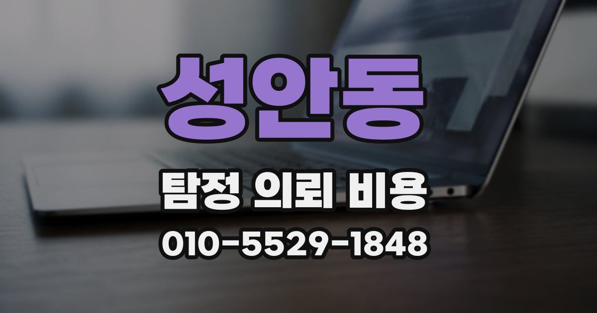 성안동 탐정 의뢰 비용