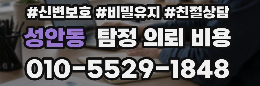 성안동 탐정 의뢰 비용