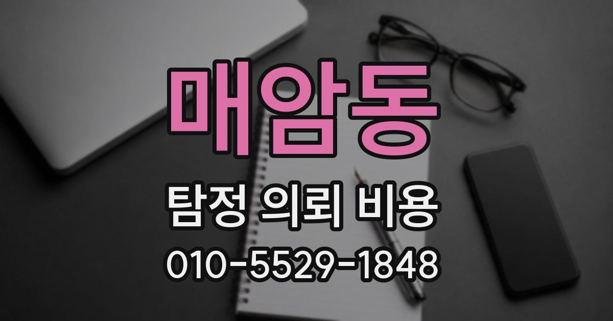매암동 탐정 의뢰 비용