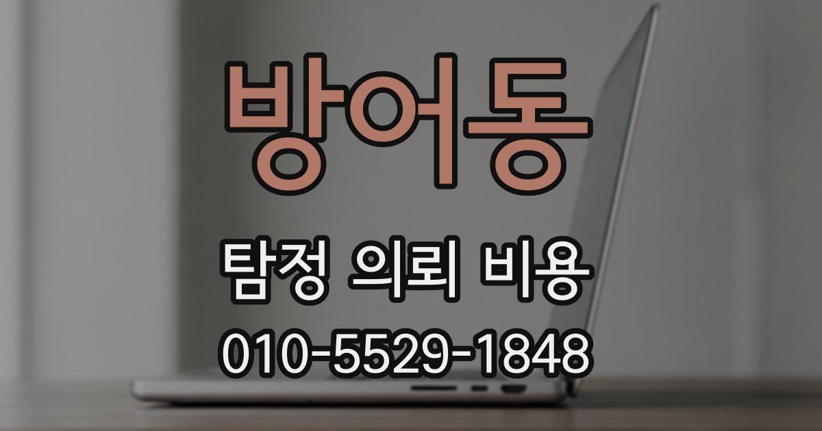 방어동 탐정 의뢰 비용