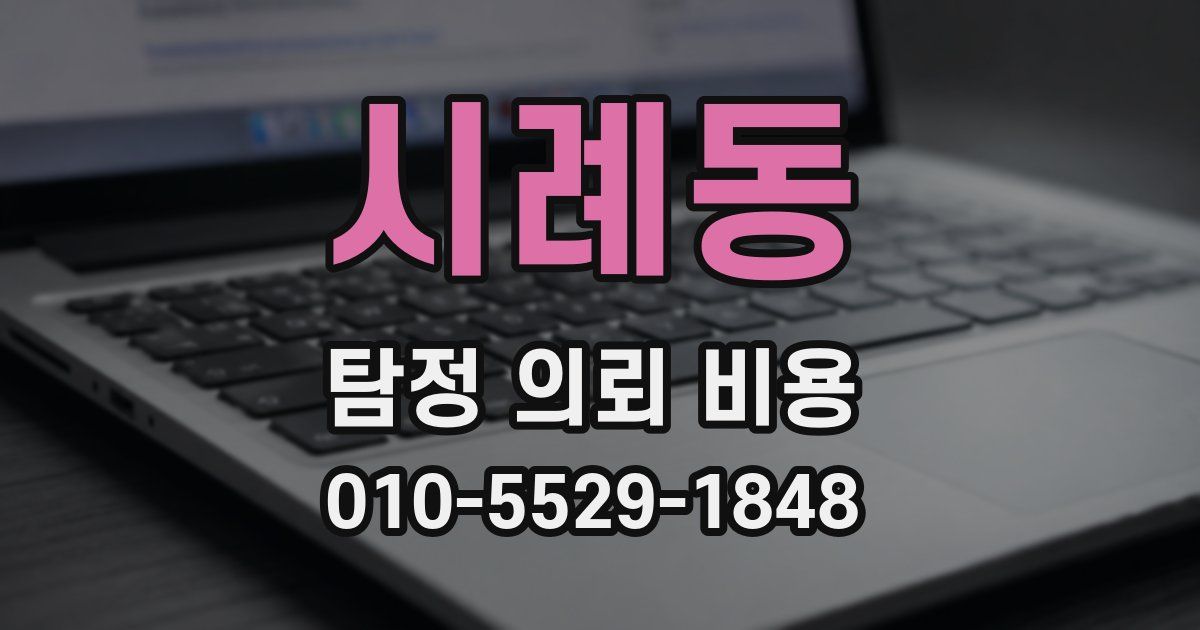 시례동 탐정 의뢰 비용