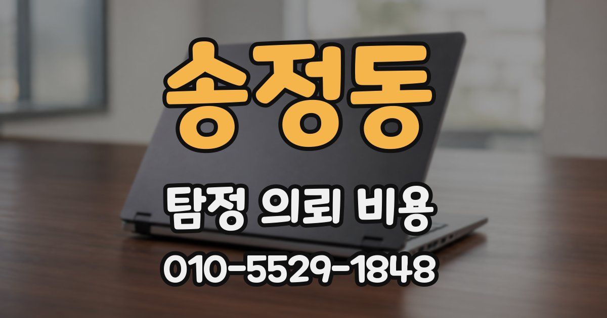 송정동 탐정 의뢰 비용
