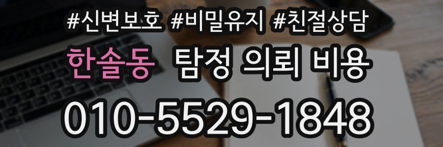 한솔동 탐정 의뢰 비용