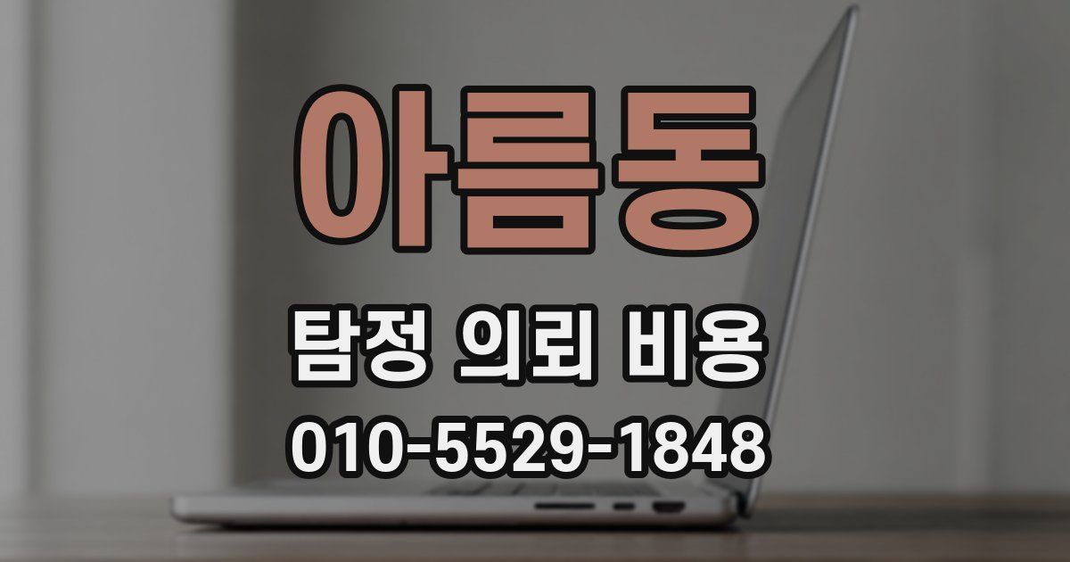 아름동 탐정 의뢰 비용