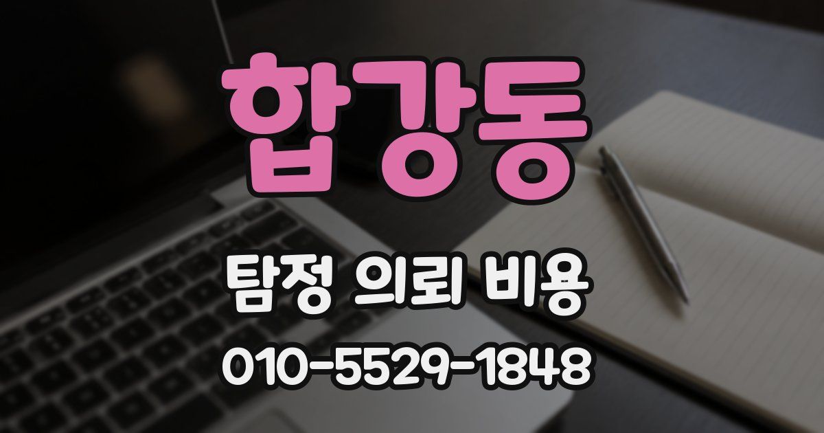 합강동 탐정 의뢰 비용